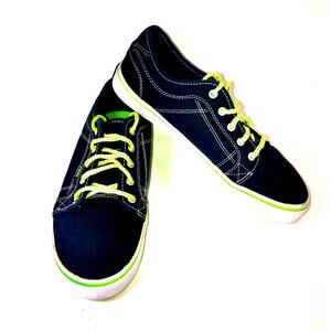 Tony Hawk Youth Canvas Skate Shoes Navy Neon Green Size 7Y